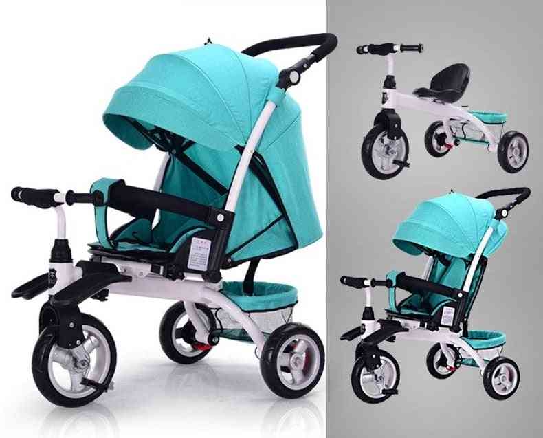 3 In 1 Can Lie Flat Infant Child Tricycle Bicycle, Baby Artifact Folding Cart Three Wheel Stroller