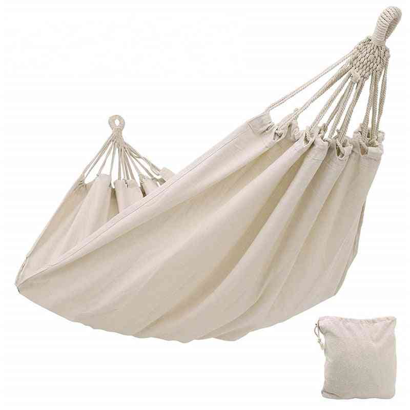 Double Hammock Outdoor Rollover Prevention Camping Canvas Fabric Hammock Hanging Swing Bed