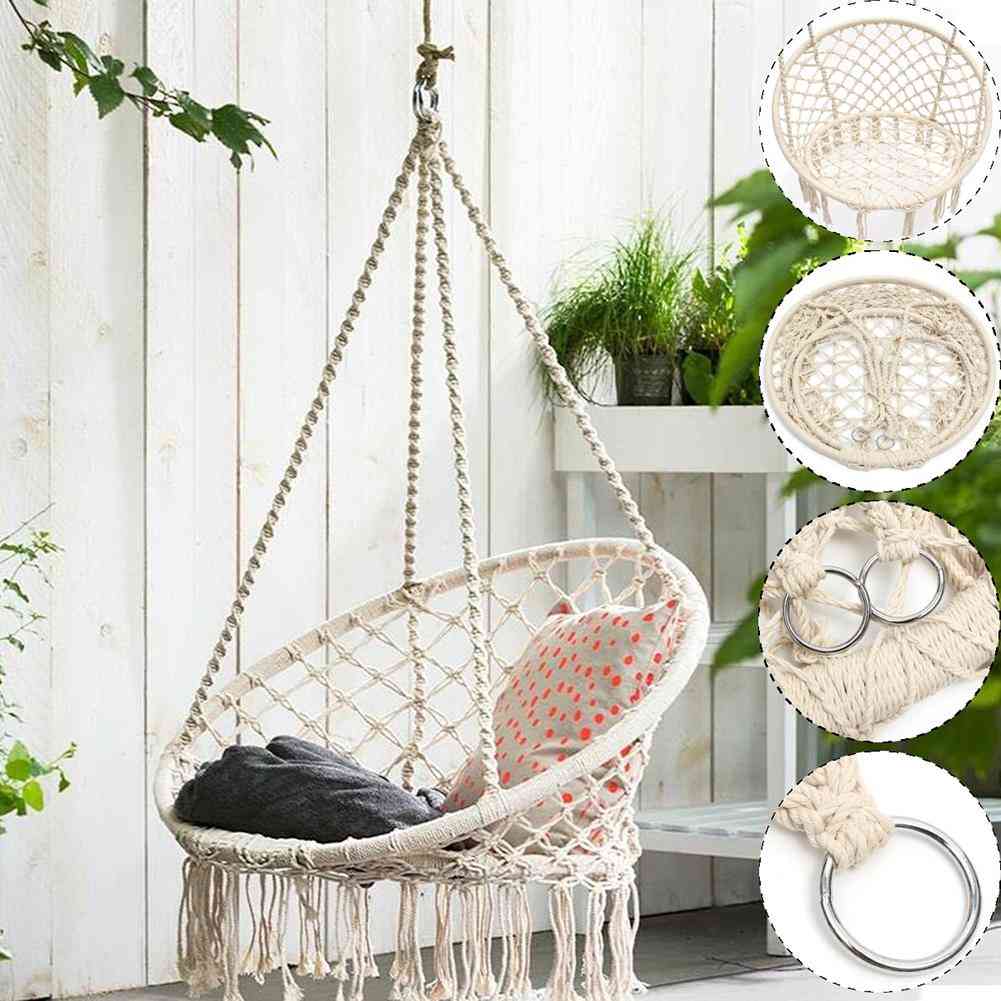 Nordic Style Round Hammock Swing Chair, Hanging Garden Seat