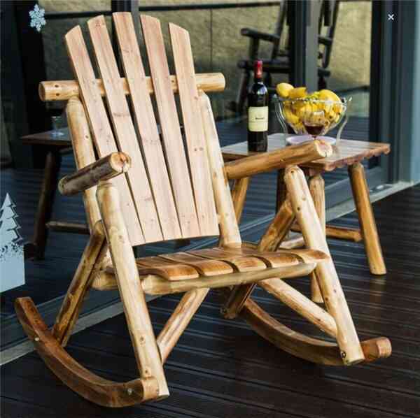 Chaise berçante en bois de mobilier d'extérieur