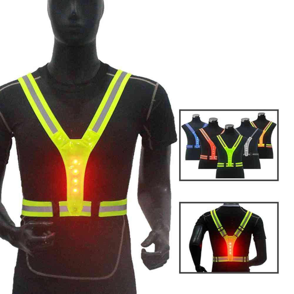 Elastic Led Cycling-vest Adjustable Visibility Reflective Vest Gear Stripes