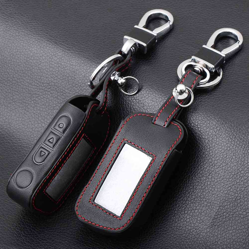 Leather Case, Car Alarm Remote Controller Lcd Keychain Cover
