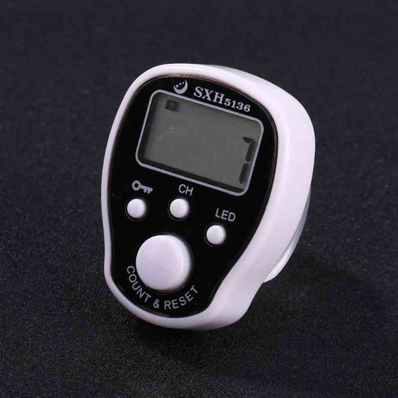 Digital Lcd Electronic Finger Counter-led Hand Ring Night Luminous Tally With Locking Function