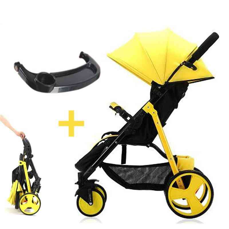High Landscape Stroller, Folding Lightweight, Umbrella Carts With Tray Trolley