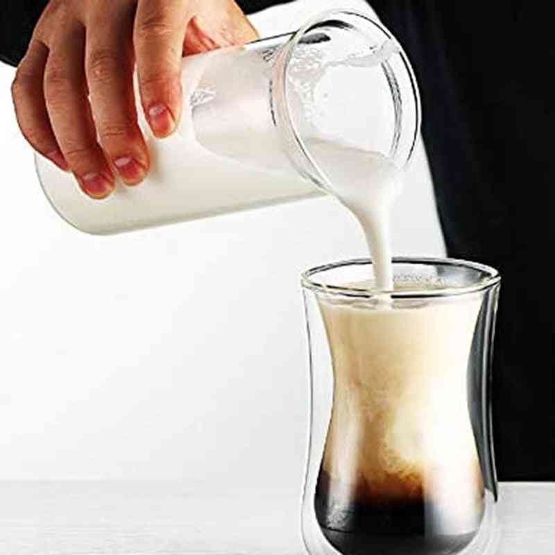 Mjölkskummare elektrisk skummare kaffebryggare, milkshake mixer batterikanna kopp