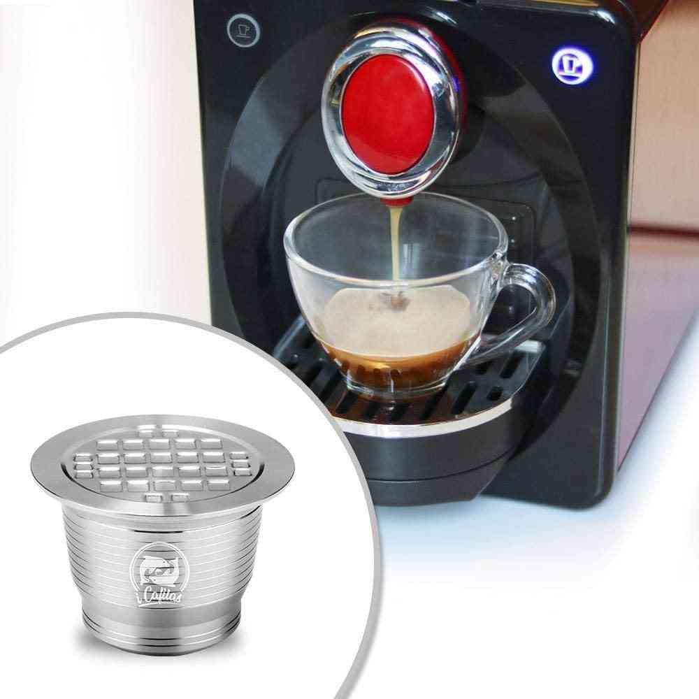 Capsule de café rechargeable Nespresso en acier inoxydable et filtre