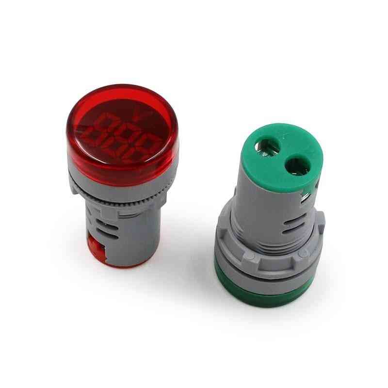 Mini digital voltmeter 22mm rund ac 12-500v för spänningsmonitor