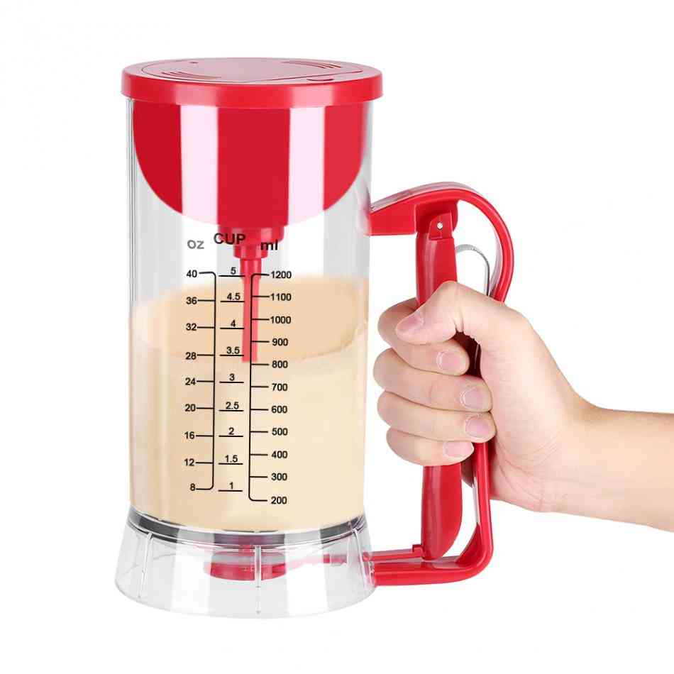Frullatore elettrico senza fili per pancake, cupcake, macchina per fare la pastella per waffle utensile da cucina (rosso)