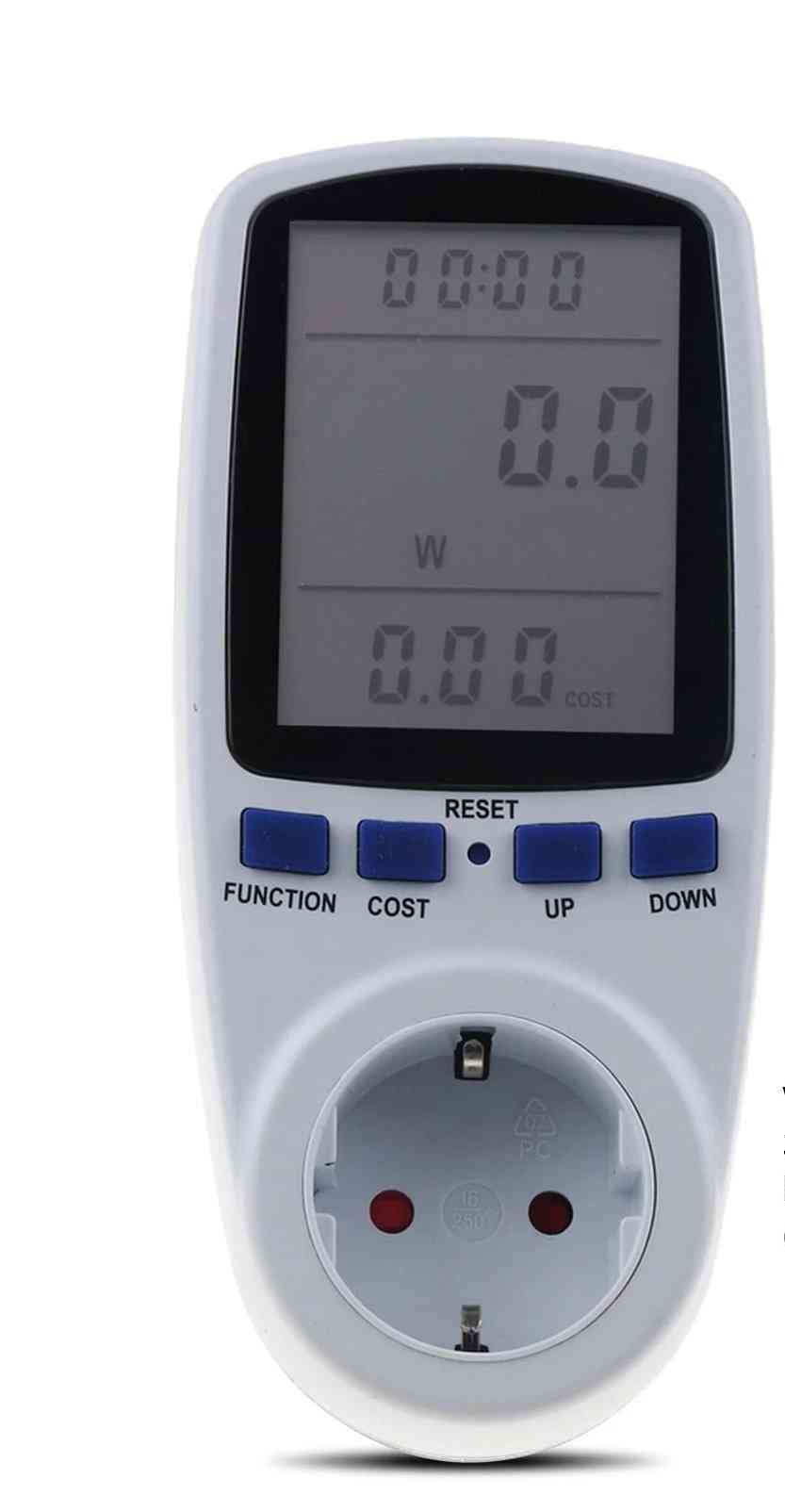 Växelströmsmätare digital spänning wattmeter strömförbrukning watt energimätare elanalysator
