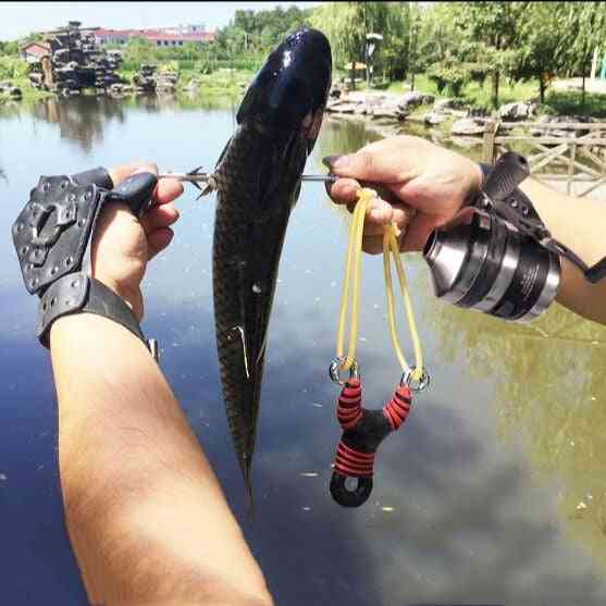 Pesca com estilingue de arco e flecha, arco composto, captura de peixes, caça