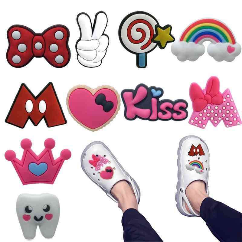 Sweet Charms Crown Lips Kiss Shoes Accessories