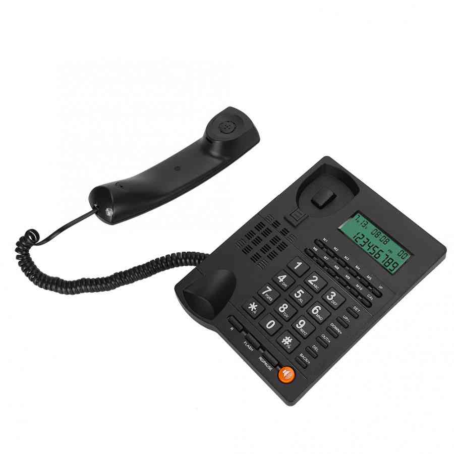 Teléfono fijo identificador de llamadas teléfono escritorio con cable marcar atrás almacenamiento de números