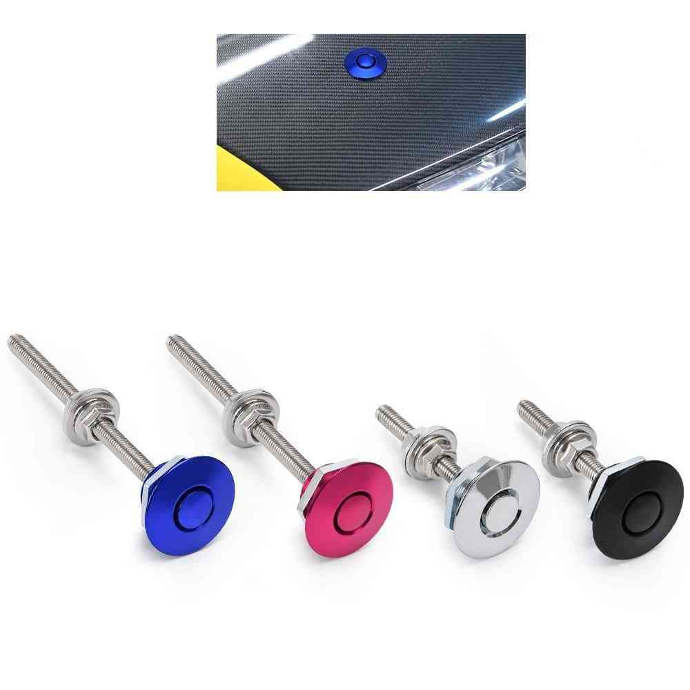 Push Button Billet Hood Pins- Engine Bonnets Lock Clip Kit