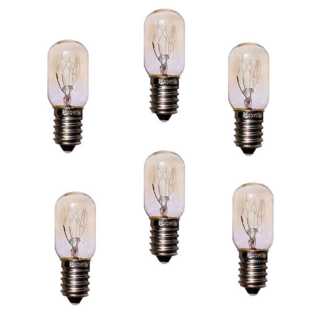 220v 15w E14 Refrigerator Light Bulbs Cooker Tungsten Filament Lamp (6pcs 15w)