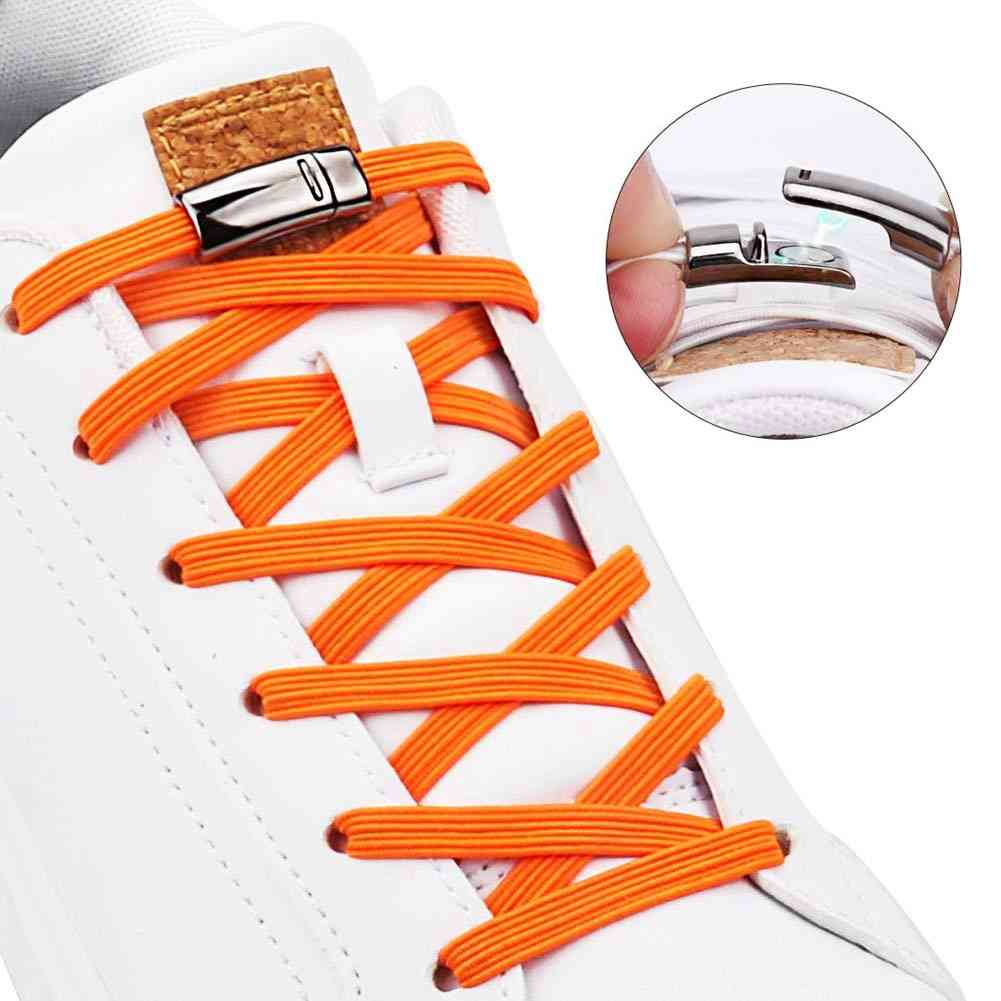 Magnetic Shoelaces Elastic No Tie Kids And Adult Flat Sneakers Quick Lazy Laces Magnetic Buckle