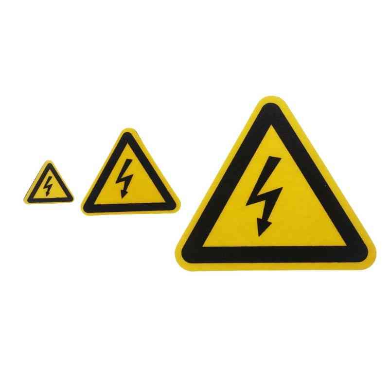 öntapadó címkék, áramütés veszélyére figyelmeztető biztonsági PVC vízálló matricák