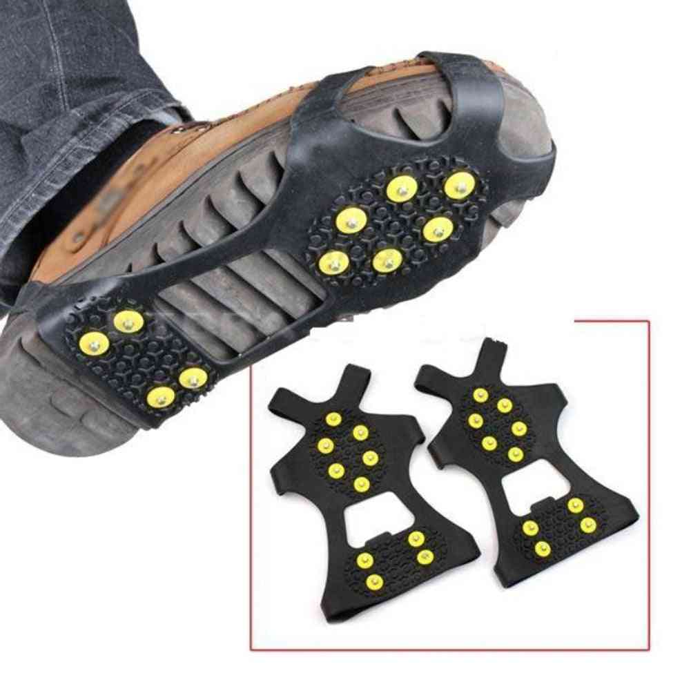 10 crampons antidérapants pinces à glace spike escalade d'hiver chaussures antidérapantes couvre crampon