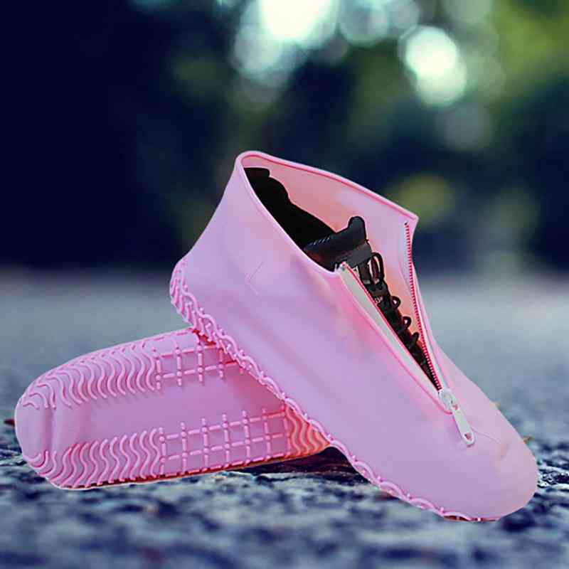 Elastic Silicone Shoe Cover, Zipper Portable Rain Boots Accessories