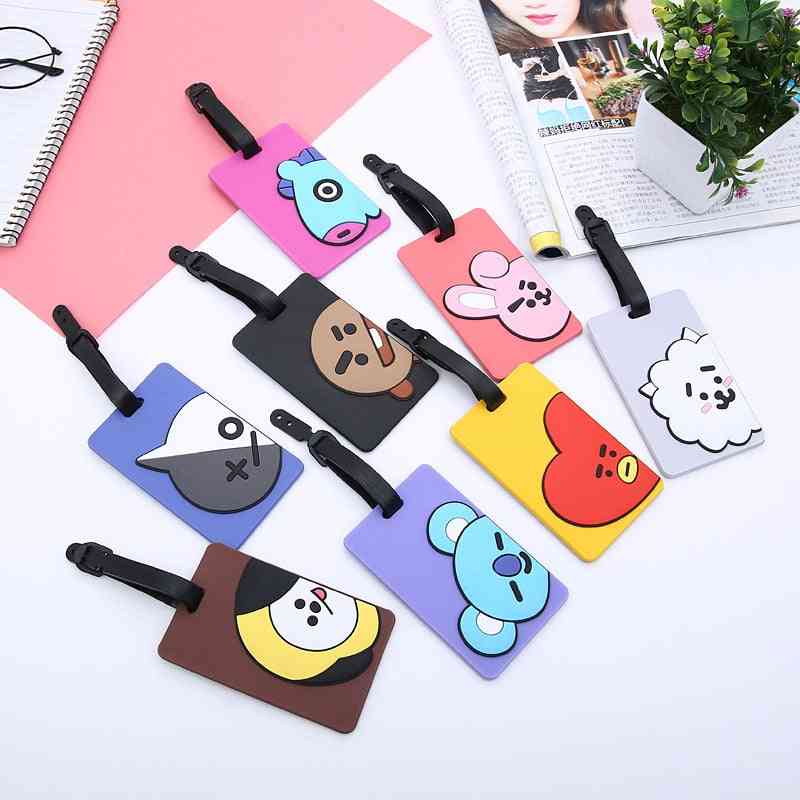 Cute Cartoon Printed, Pvc Silicone Luggage Tags For Travel