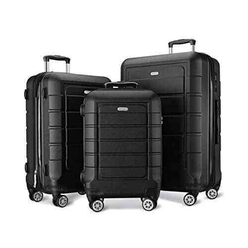 Luggage Set, Expandable Pc Abc Durable Suitcase Double Wheels