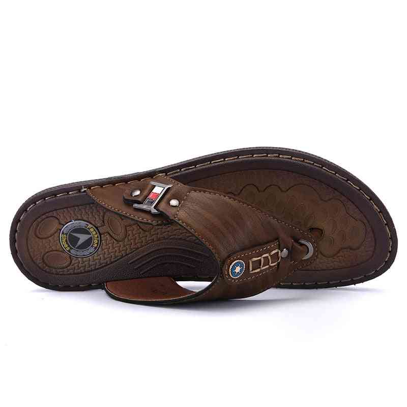 Casual Leather Sports Shoes For Men Slippers