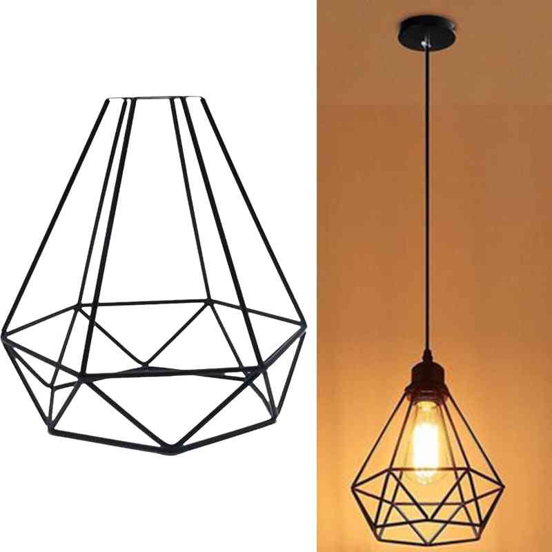 Retro Pendant Light Lampshade-decorative Cage Shape Frame