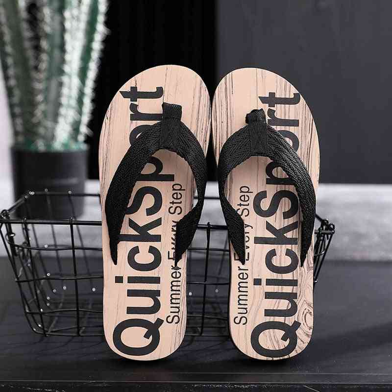 Men's Letter Printed Casual Beach Slippers
