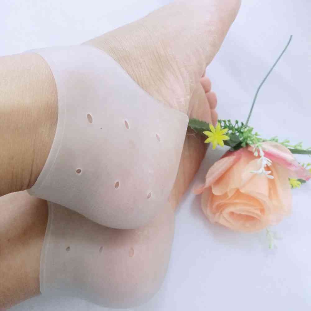 Soft Silicone Foot Skin Care Protector Heel Socks, Washable Moisturizing Gel Foot Protector