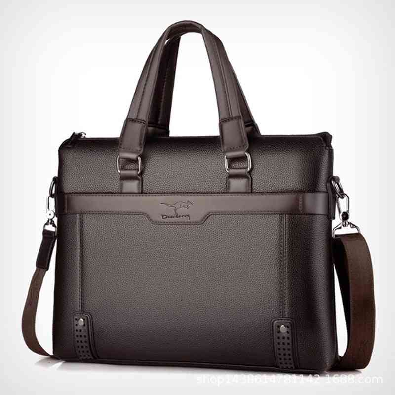 High Quality Totes Leather Men Laptop Handbag