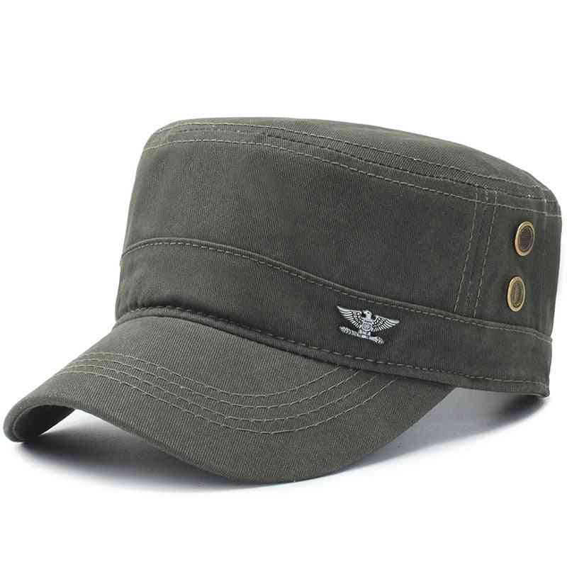 Vojenský baseballový plochý vojenský klobouk, čepice