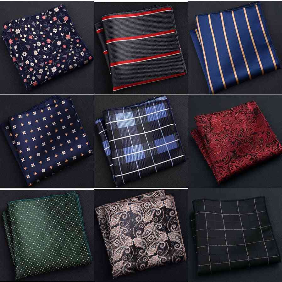 Unisex négyzet alakú zsebméretű színes zsebkendő