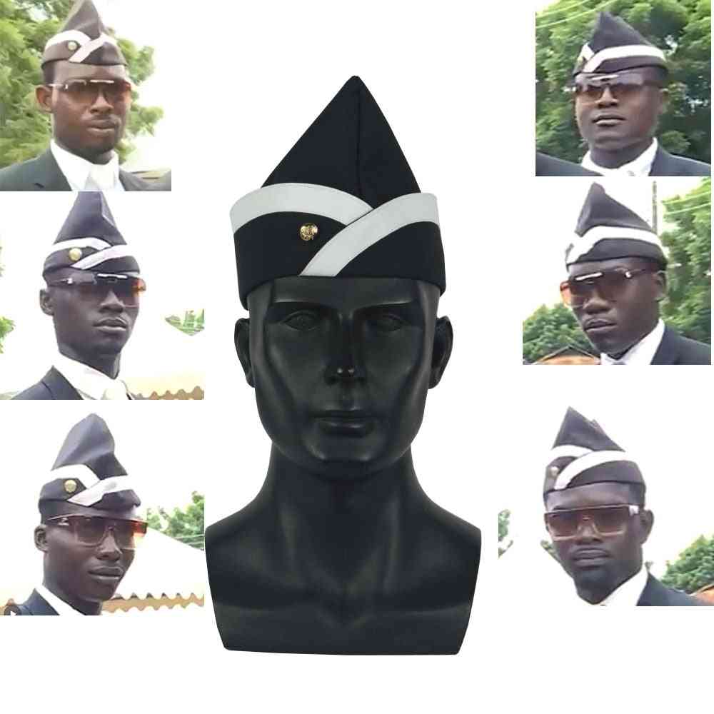 Cosplay Ghana Pallbearers Coffin Dance Black Cap Funeral Dancing Team Display Hat