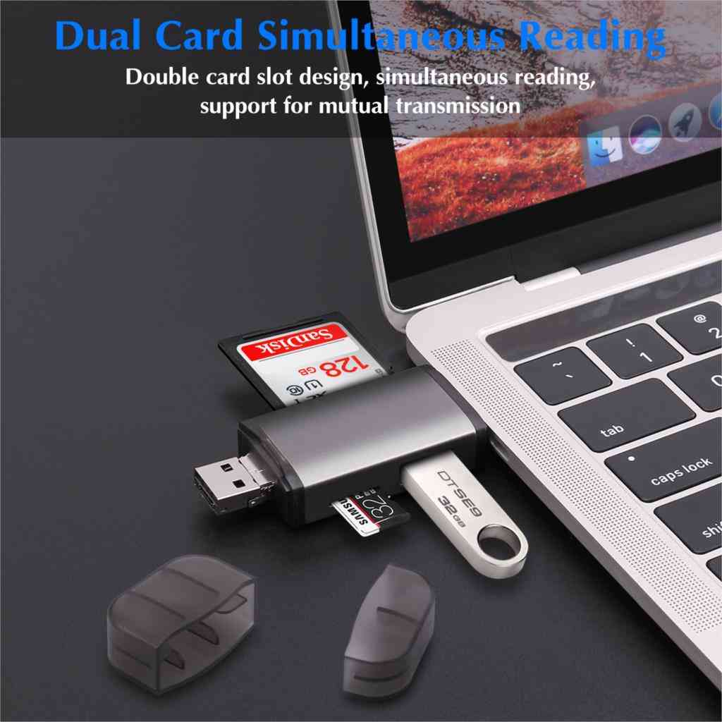 3 In 1 Usb 2.0 Type-c To Micro Sd Card Reader