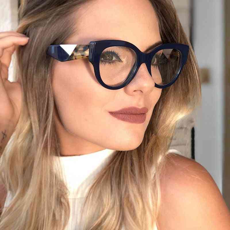 Acetate Optical Eyeglasses, Oversize Big Rim Frame Spectacles, Women Prescription