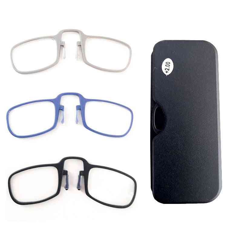 Mini óculos de leitura unissex com clipe nasal
