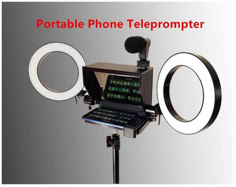 Draagbare smartphone teleprompter met afstandsbediening