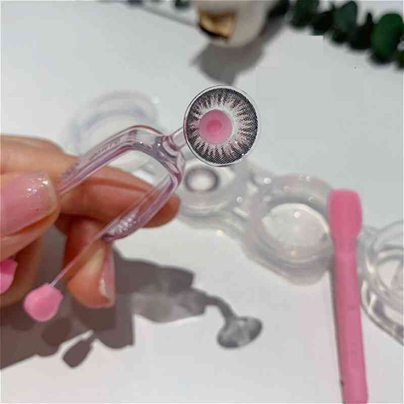 øjenpleje fjerner kontaktlinser, silikone blødt tip stick etui med værktøjstilbehør