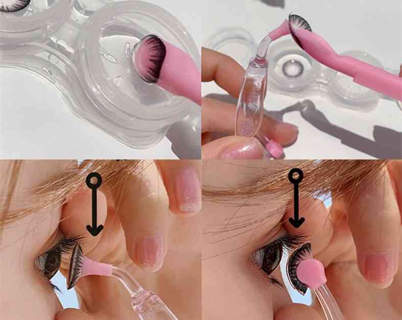 Dissolvant de lentilles de contact pour le soin des yeux, ensemble d'étuis en silicone à embout souple portant des outils d'accessoires