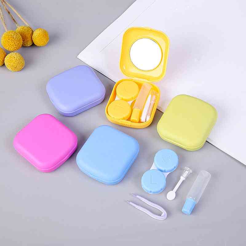 Mini Square Contact Lens Case With Mirror