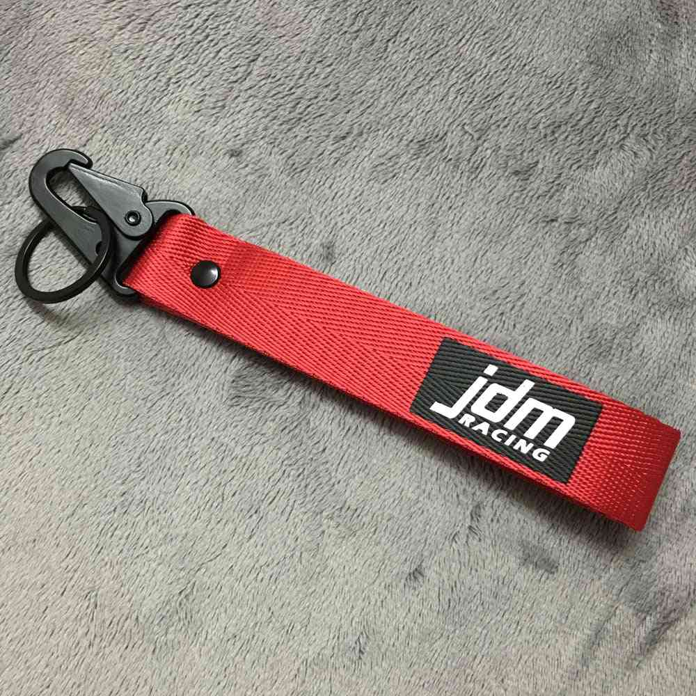 Etiquetas rojas del llavero de las carreras de jdm, llavero automático del coche