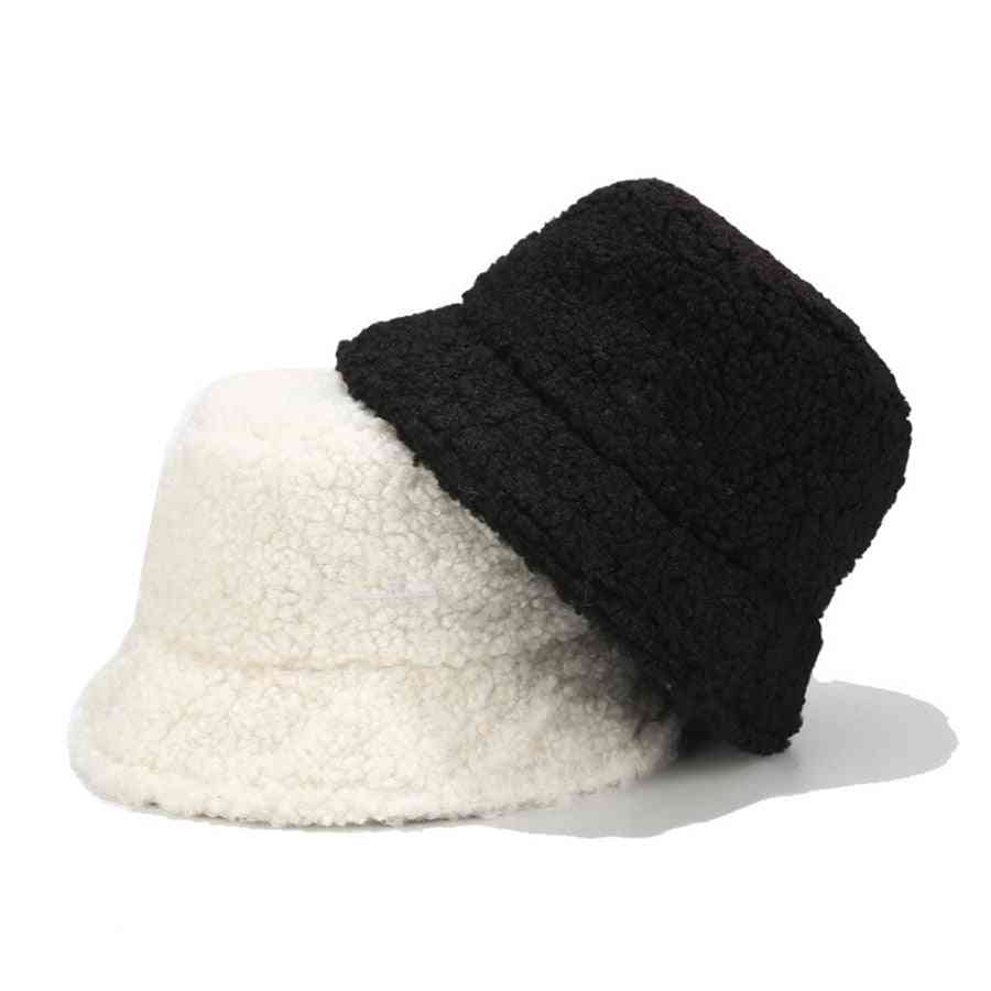 New Faux Fur, Winter Panama Hats - Women Outdoor Sun Cap