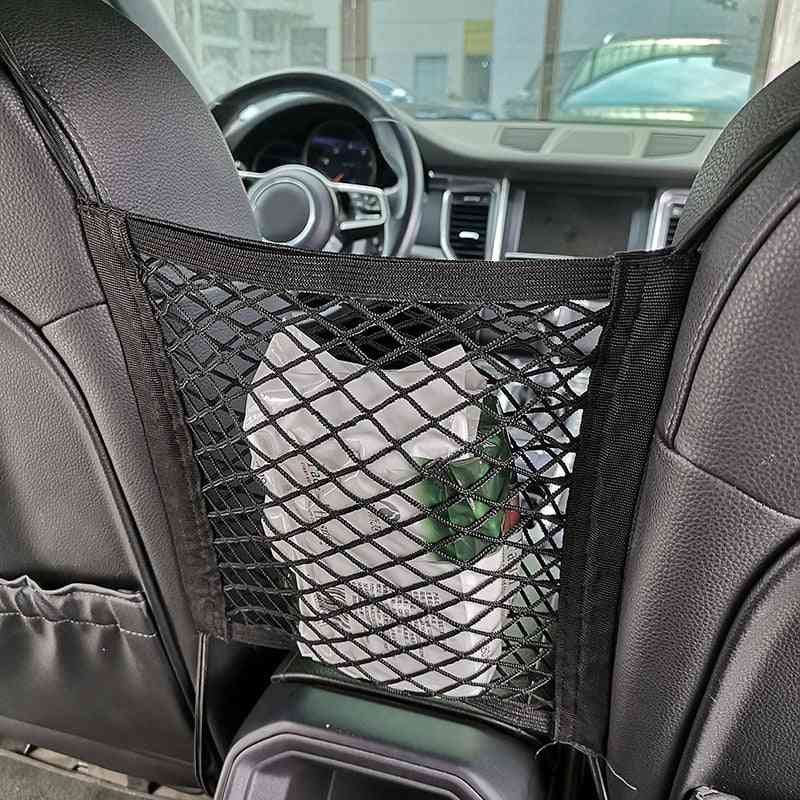 Car Seat Side Storage Mesh Net Bag, Luggage Holder Pocket Trunk, Cargo Organizer