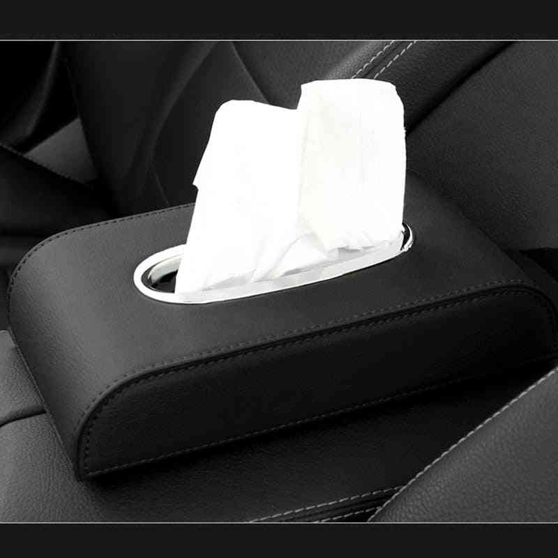 Pu Leather, Tissue Box Cover - Car Accessories