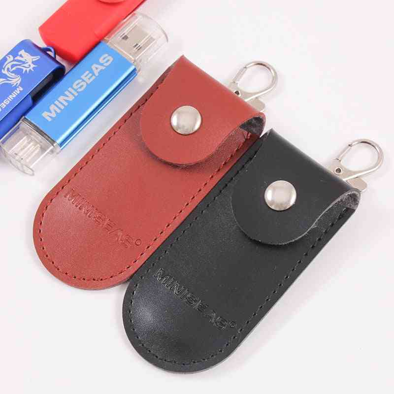 Bag Case Protective Leather Key Ring For Usb Flash Drive Pendrive Memory Stick Otg