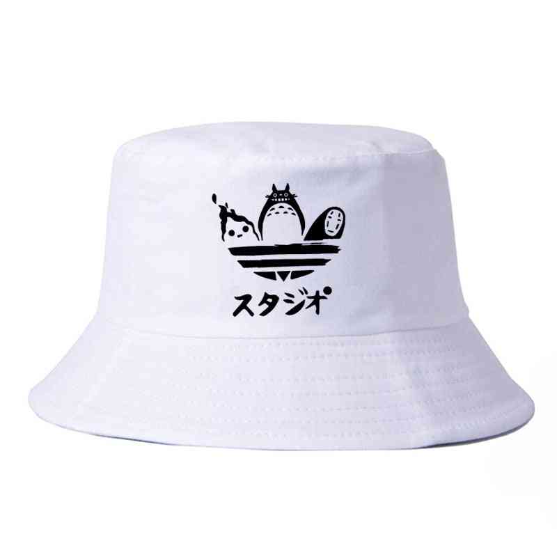 Cartoon Totoro Spirited Away Bucket Hat, Summer No Face Faceless Cap