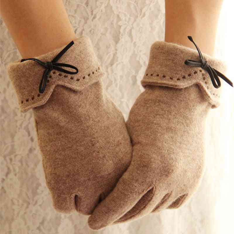 Moda elegante, guantes de lana con pantalla táctil - invierno cálido