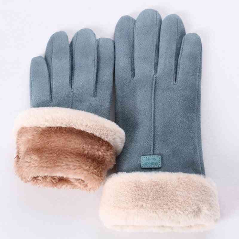 Winter Warm, Cute Design, Double Thick Plush Full Finger Gloves