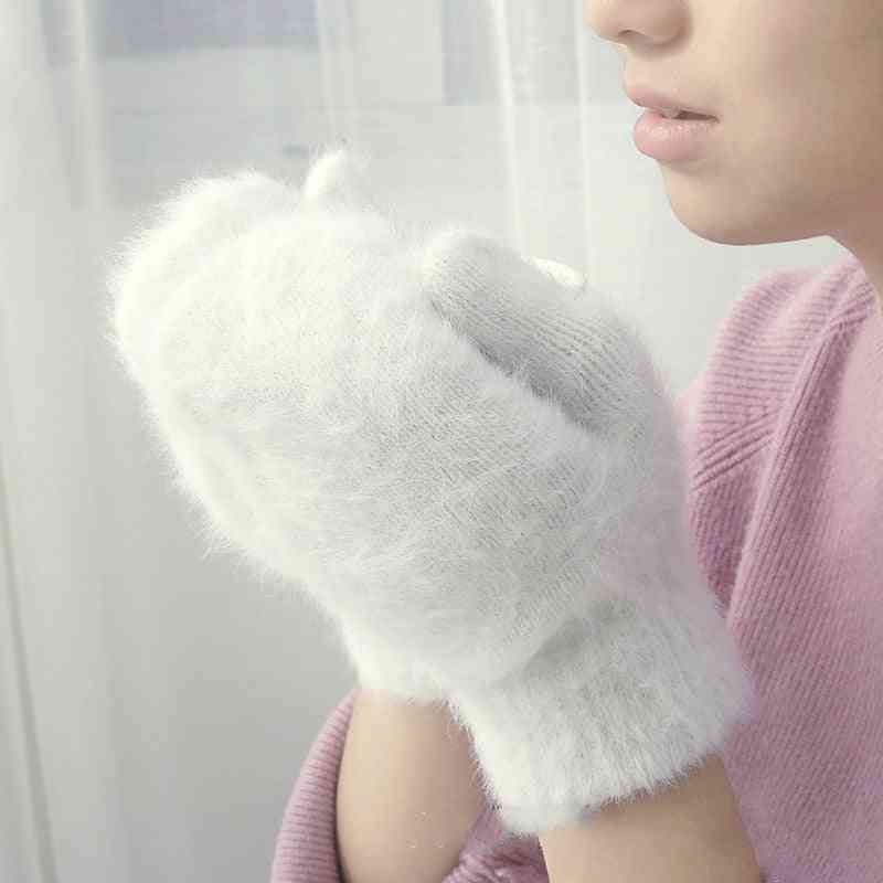 Cute Rabbit Wool Winter Warm Gloves