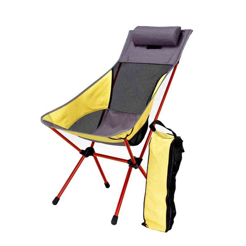 Folding Portable Moon Chair With Pillow - Fishing Camping Extended Hiking Seat