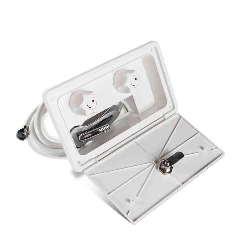 White Rv Exterior Shower Box Kit With Lock Boat